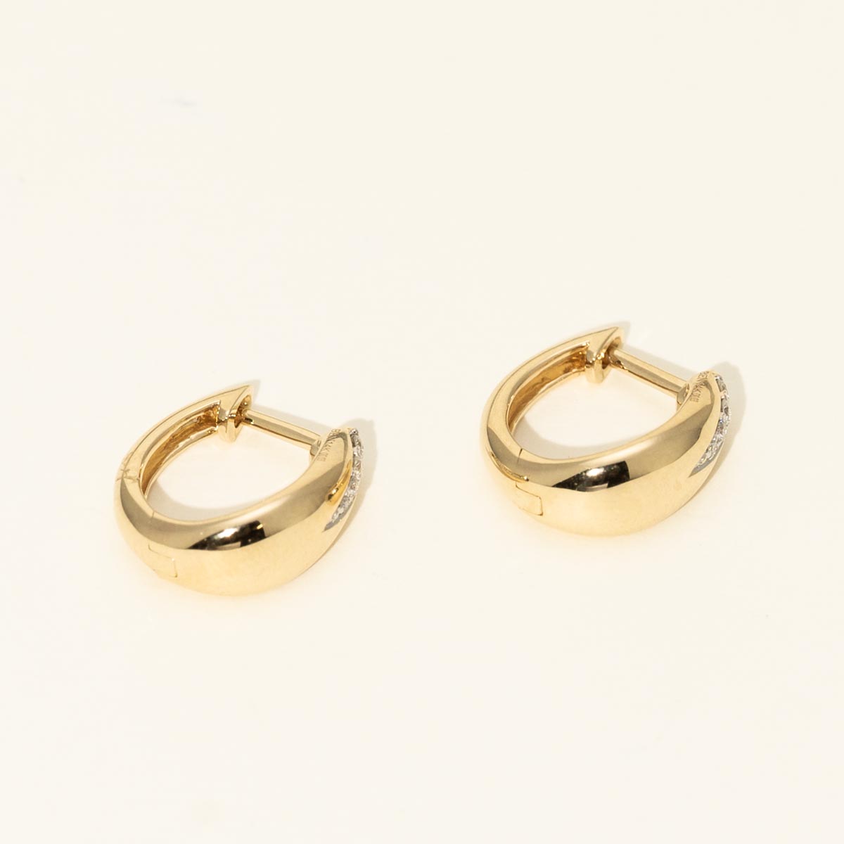 Diamond Hoop Earrings in 14kt Yellow Gold (1/20ct tw)