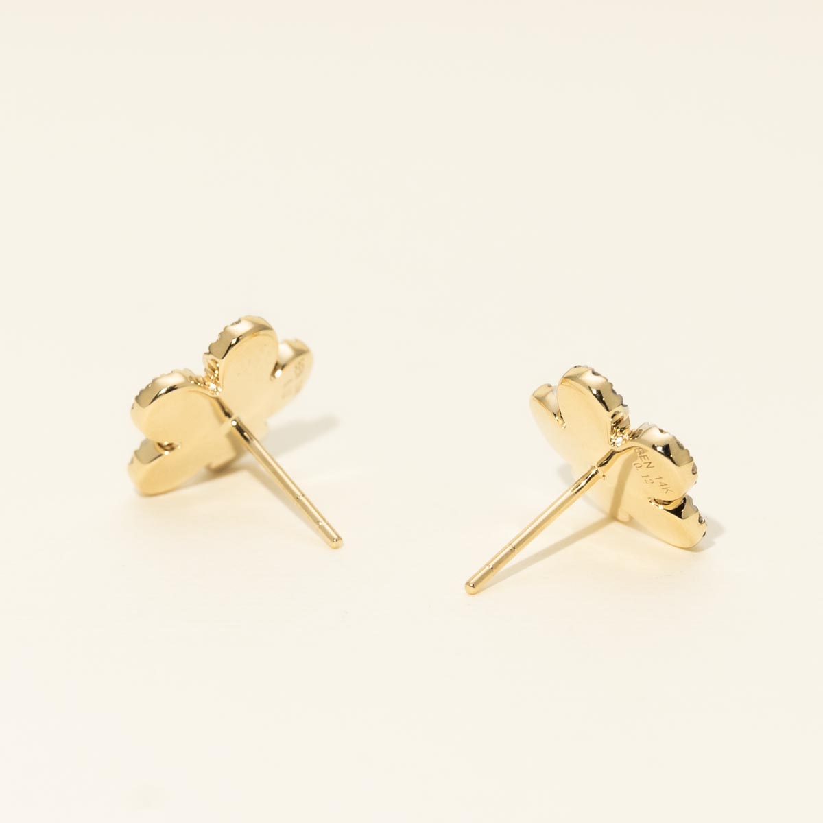 Diamond Flower Earrings in 14kt Yellow Gold (1/4ct tw)