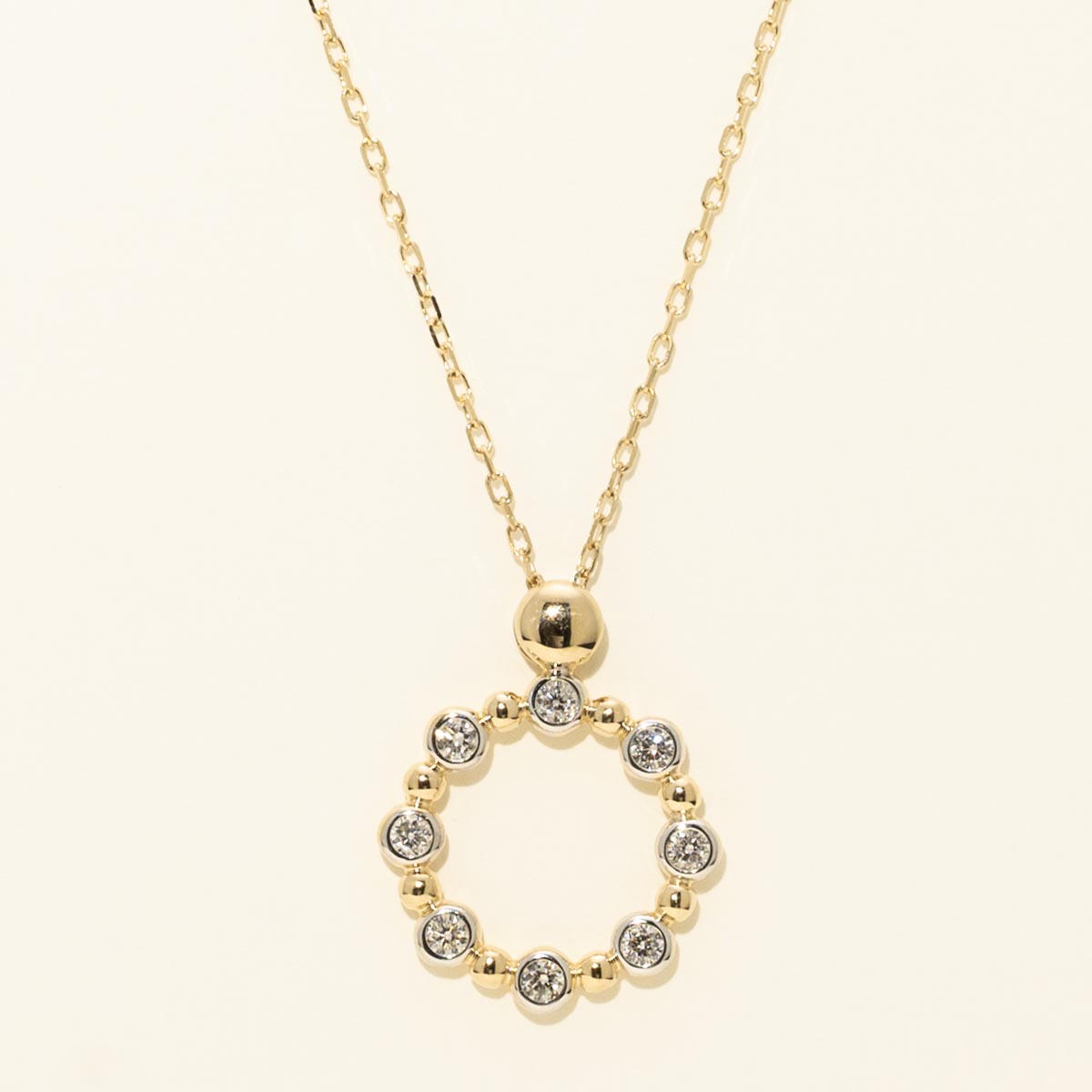 Diamond Circle Bezel Necklace in 14kt Yellow Gold (1/4ct tw)