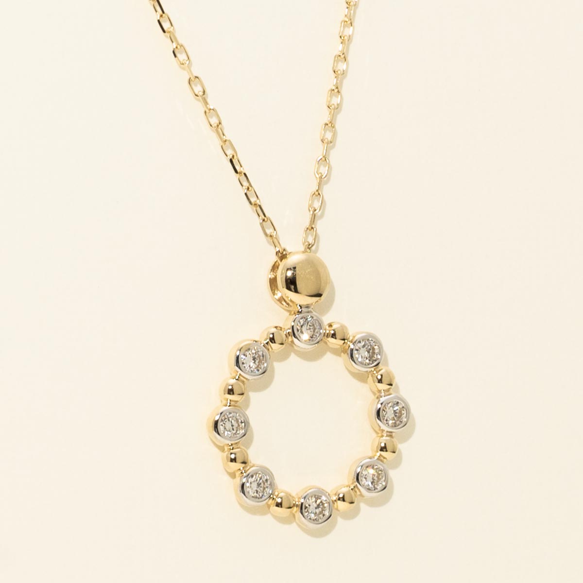 Diamond Circle Bezel Necklace in 14kt Yellow Gold (1/4ct tw)