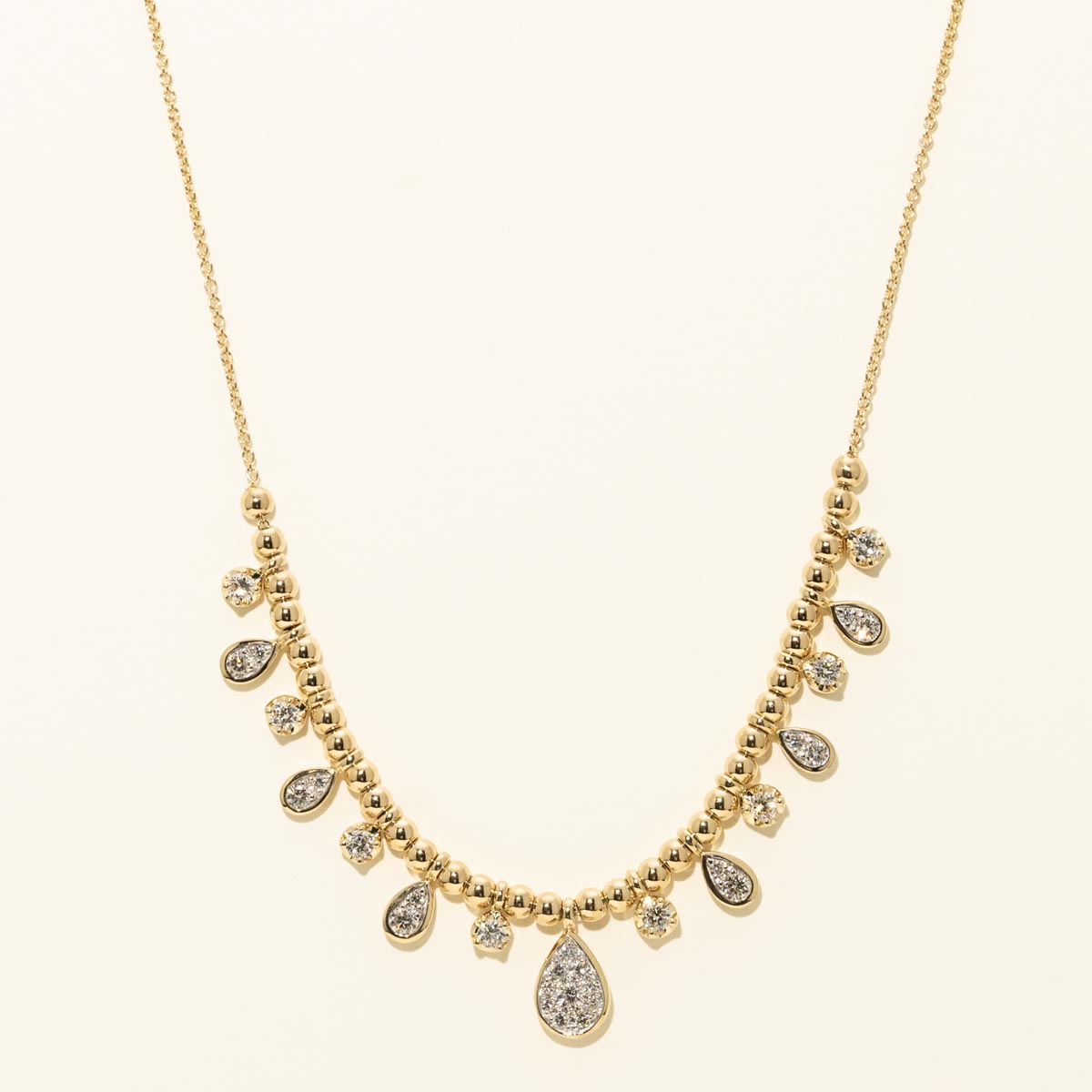 Diamond Station Necklace in 14kt Yellow Gold (3/4ct tw)