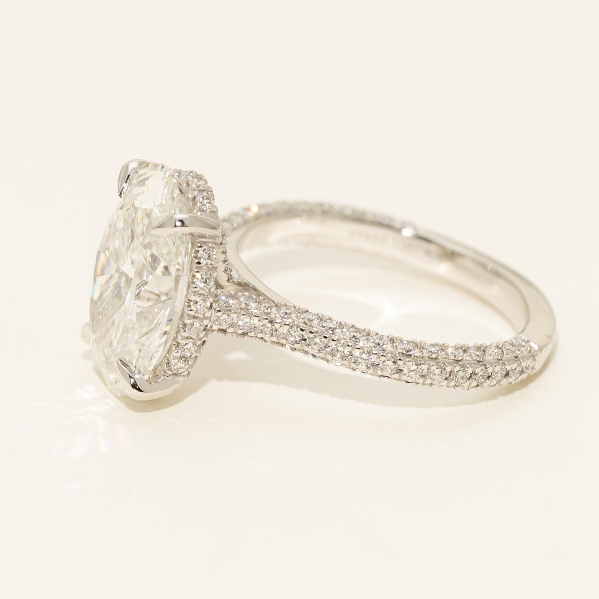 Lab Grown Oval Diamond Engagement Ring in Platinum (5 1/2ct tw)