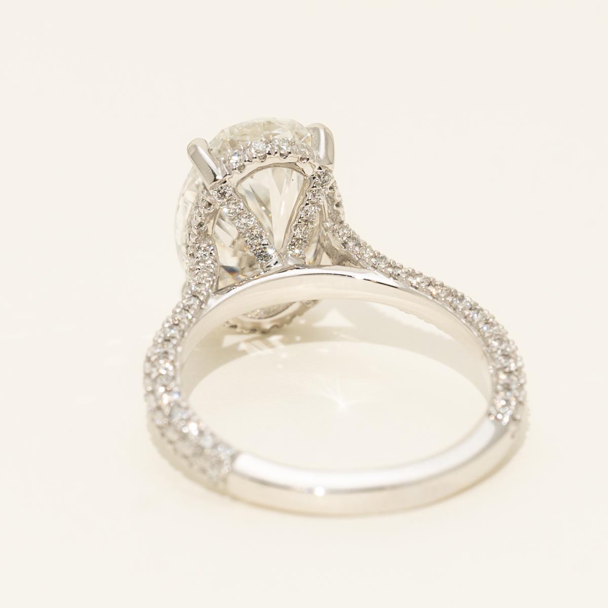 Lab Grown Oval Diamond Engagement Ring in Platinum (5 1/2ct tw)