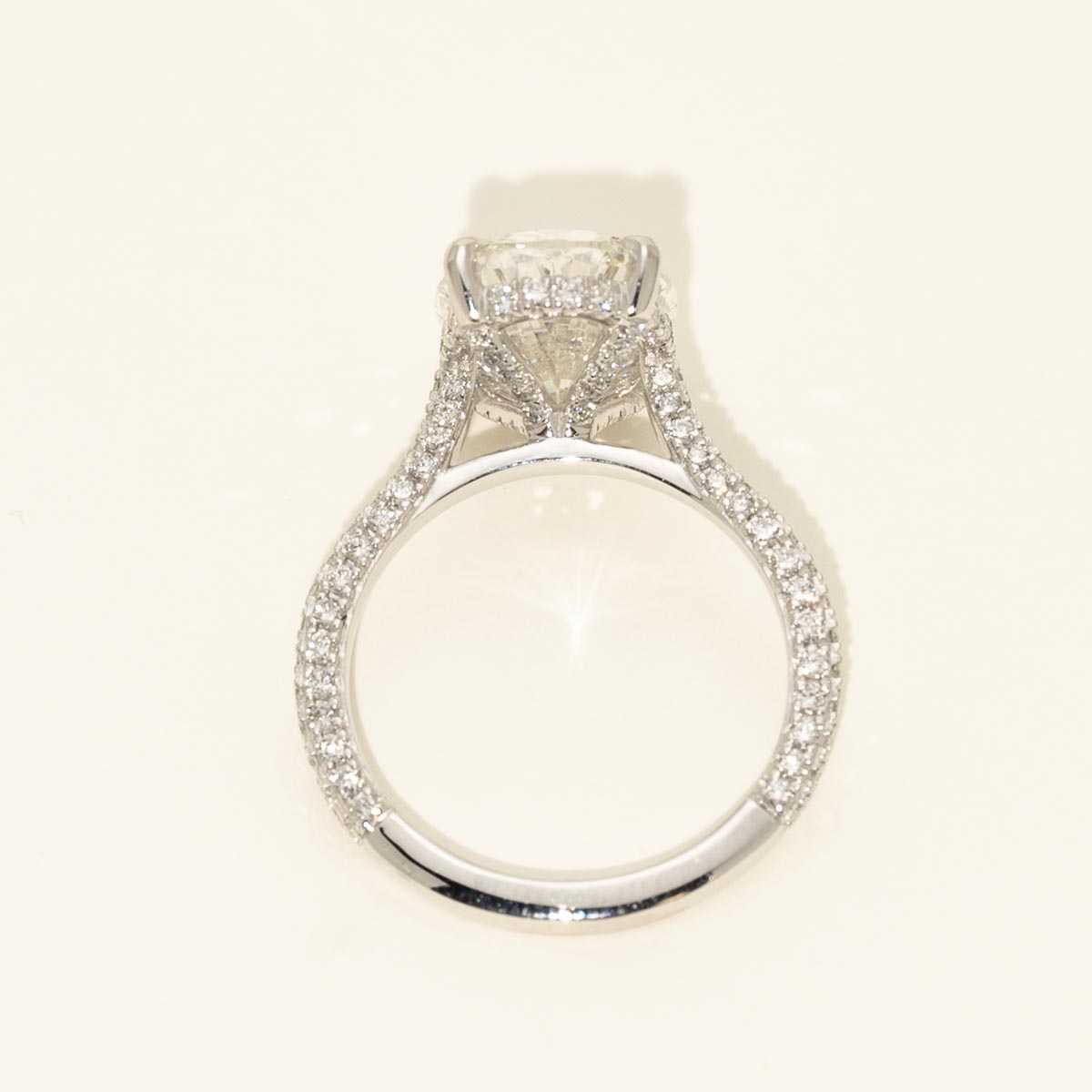 Lab Grown Oval Diamond Engagement Ring in Platinum (5 1/2ct tw)