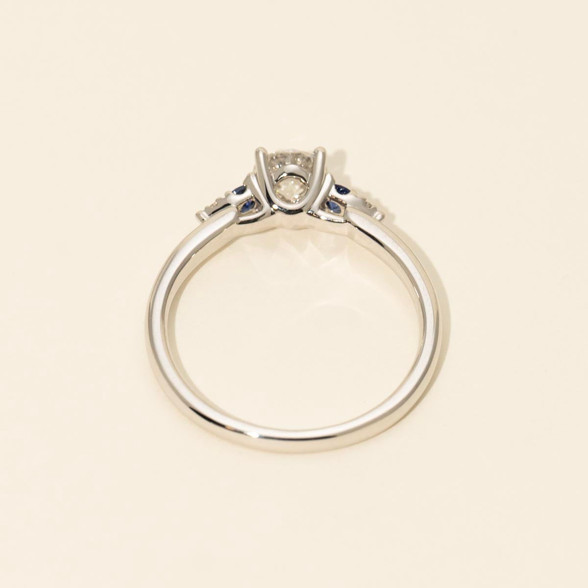 Diamond and Sapphire Engagement Ring in 14kt White Gold (1/2ct tw)