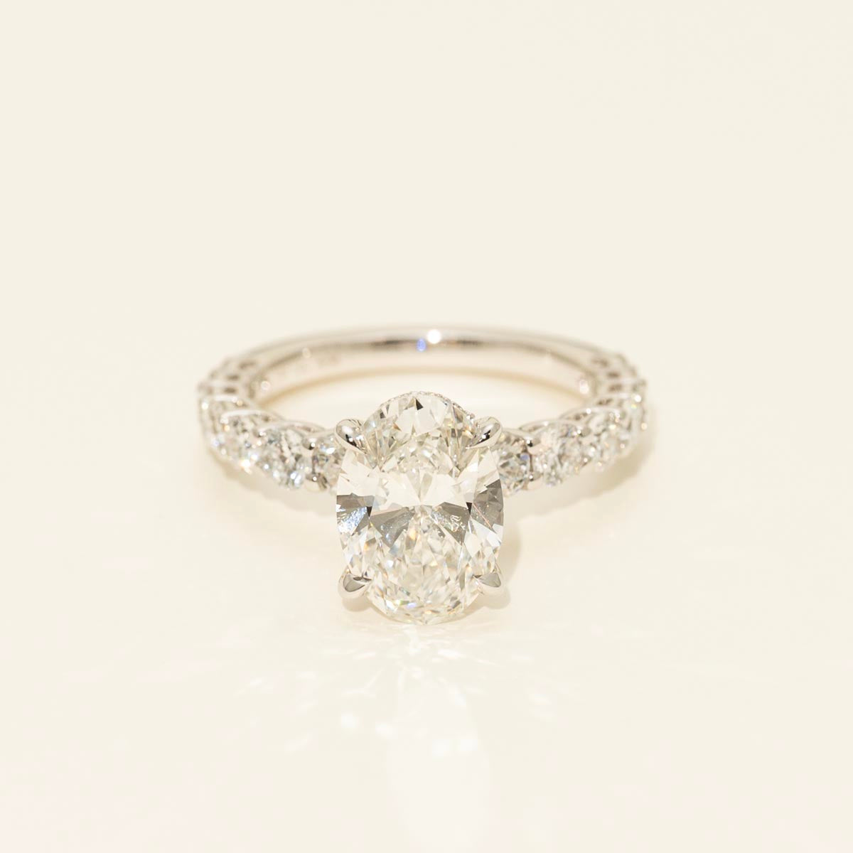 Lab Grown Oval Diamond Engagement Ring in 14kt White Gold (4 1/2ct tw)