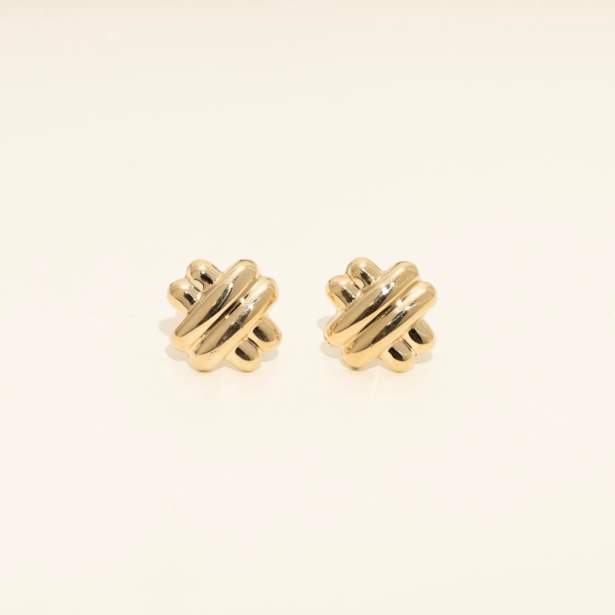 Estate Fashion Stud Earrings in 14kt Yellow Gold