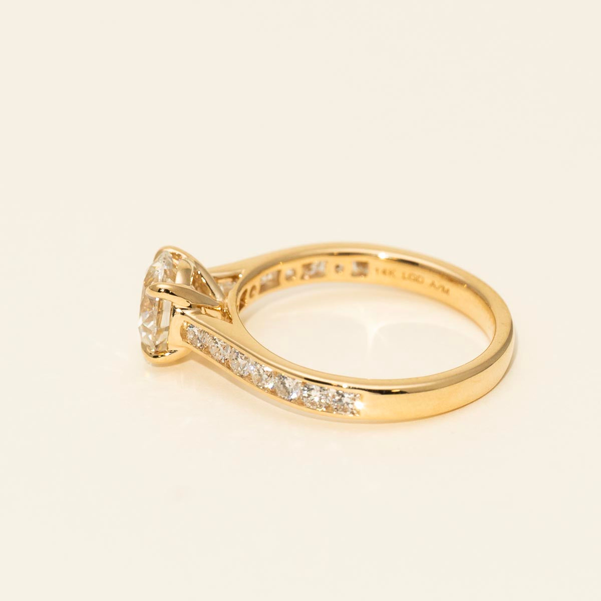 Lab Grown Diamond Engagement Ring in 14kt Yellow Gold (2ct tw)