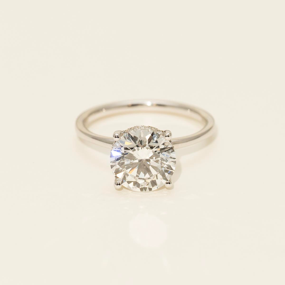 Lab Grown Diamond Engagement Ring in 14kt White Gold (3ct tw)