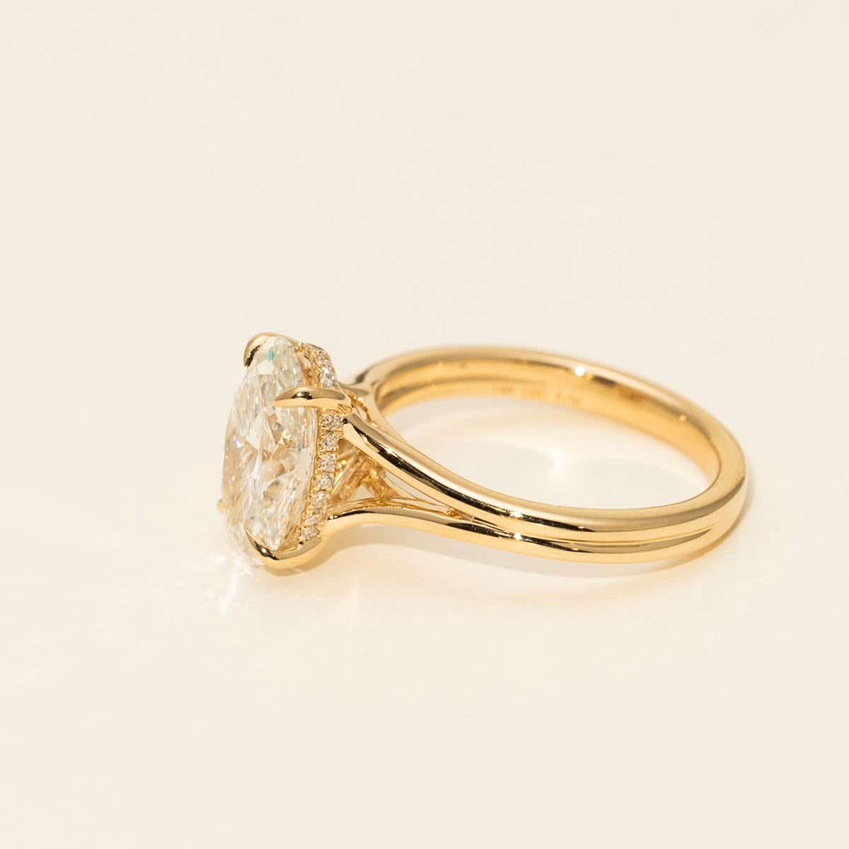 Lab Grown Oval Diamond Engagement Ring in 14kt Yellow Gold (3ct tw)