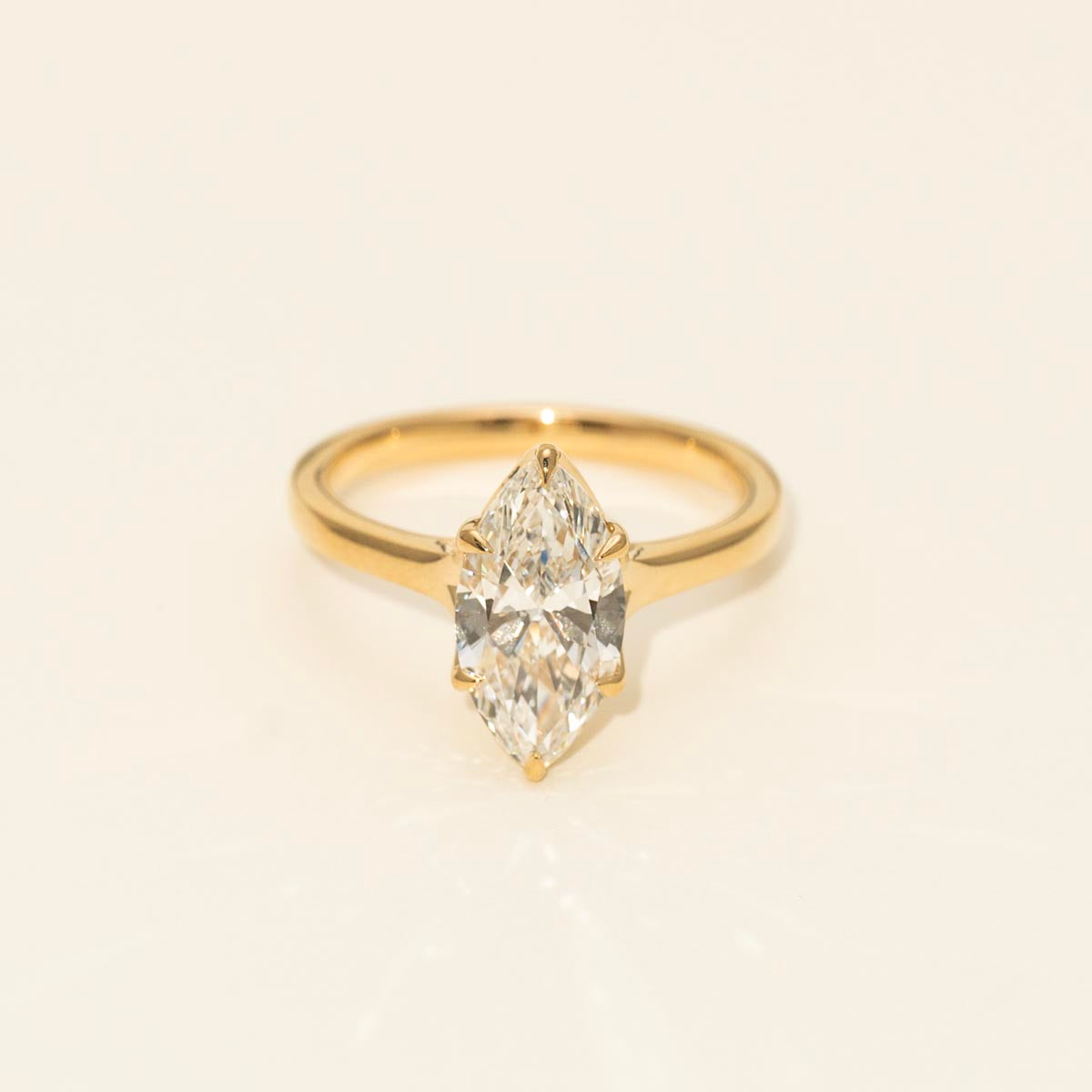 Lab Grown Marquise Diamond Engagement Ring in 14kt Yellow Gold (2 1/2ct tw)
