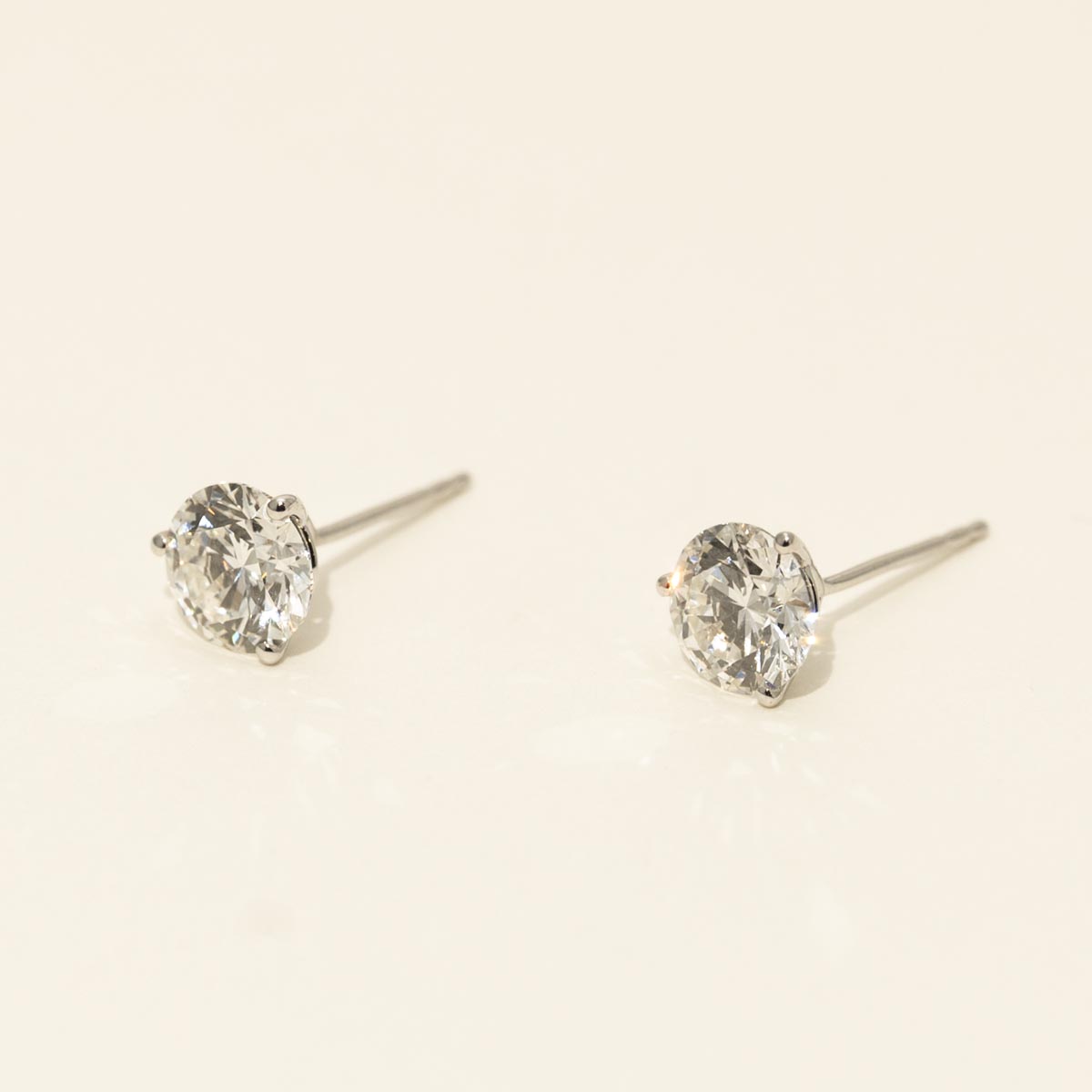 Lab Grown Diamond Stud Earrings in 14kt White Gold (2ct tw)