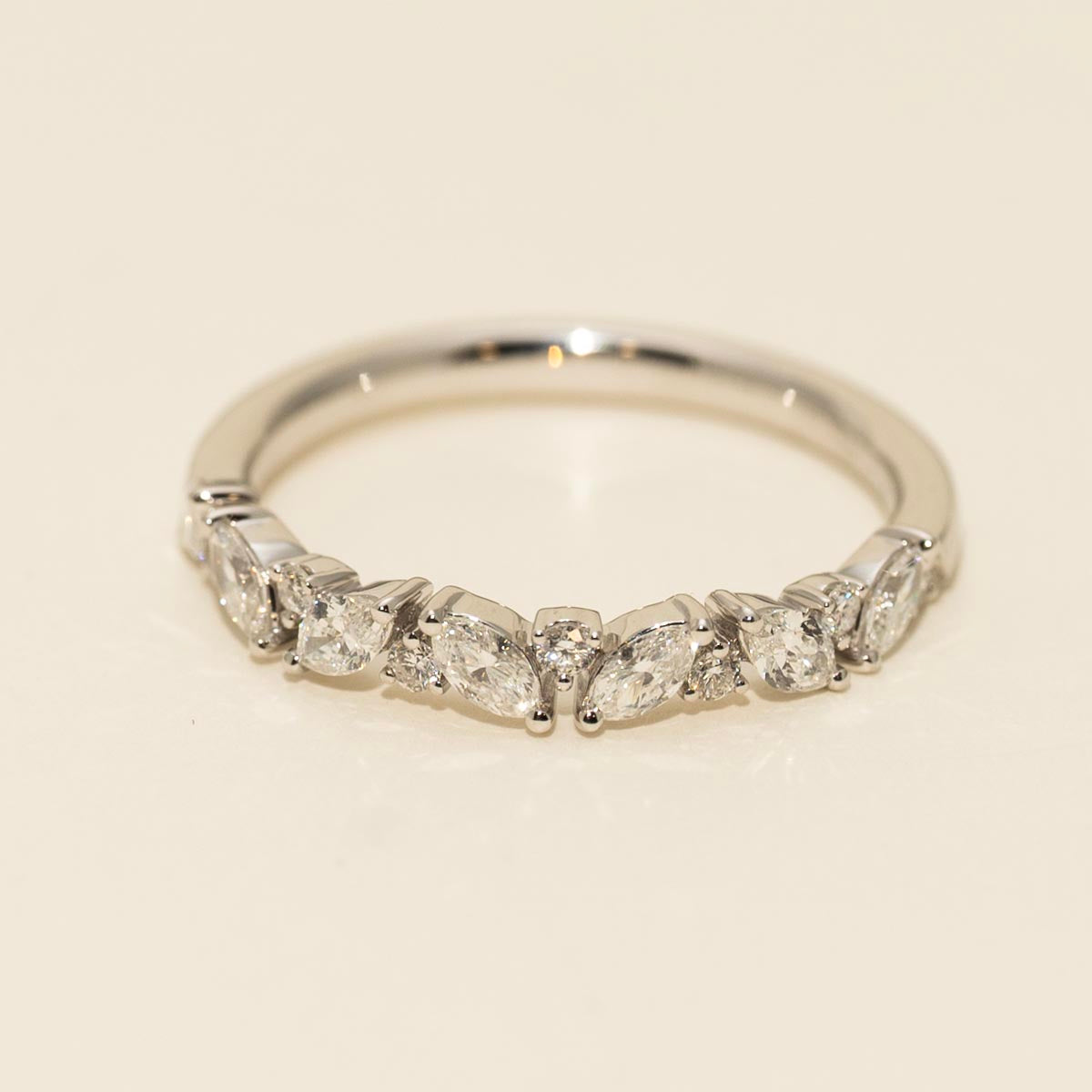 Marquise and Round Diamond Band in 14kt White Gold (1/2ct tw)