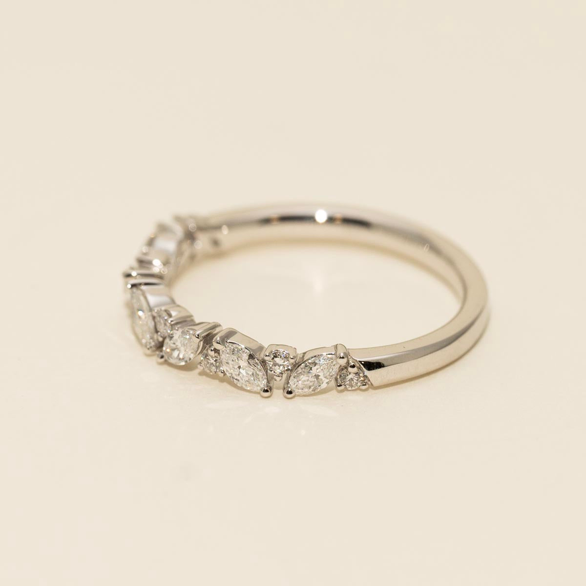 Marquise and Round Diamond Band in 14kt White Gold (1/2ct tw)