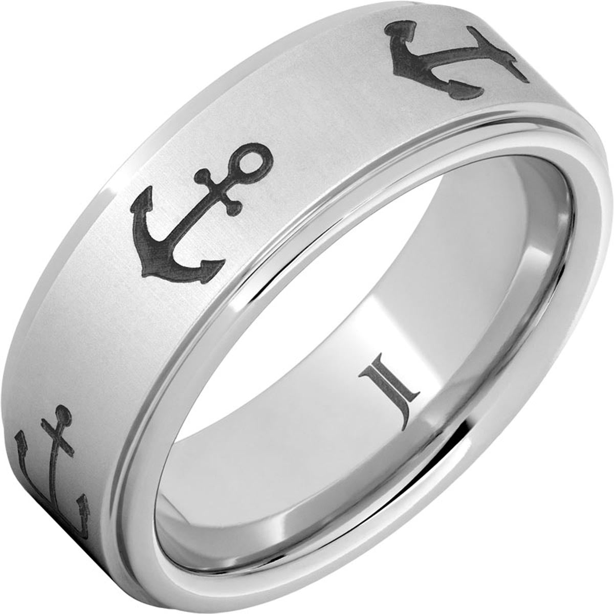 Shoreline Mens Anchor Ring in Serinium (8mm)