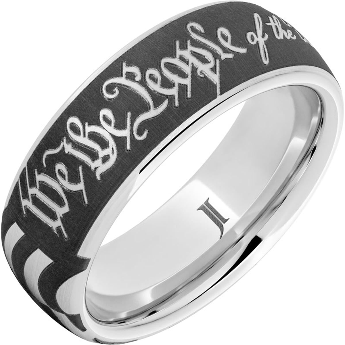 American Heritage Mens We The People Ring in Serinium (8mm)