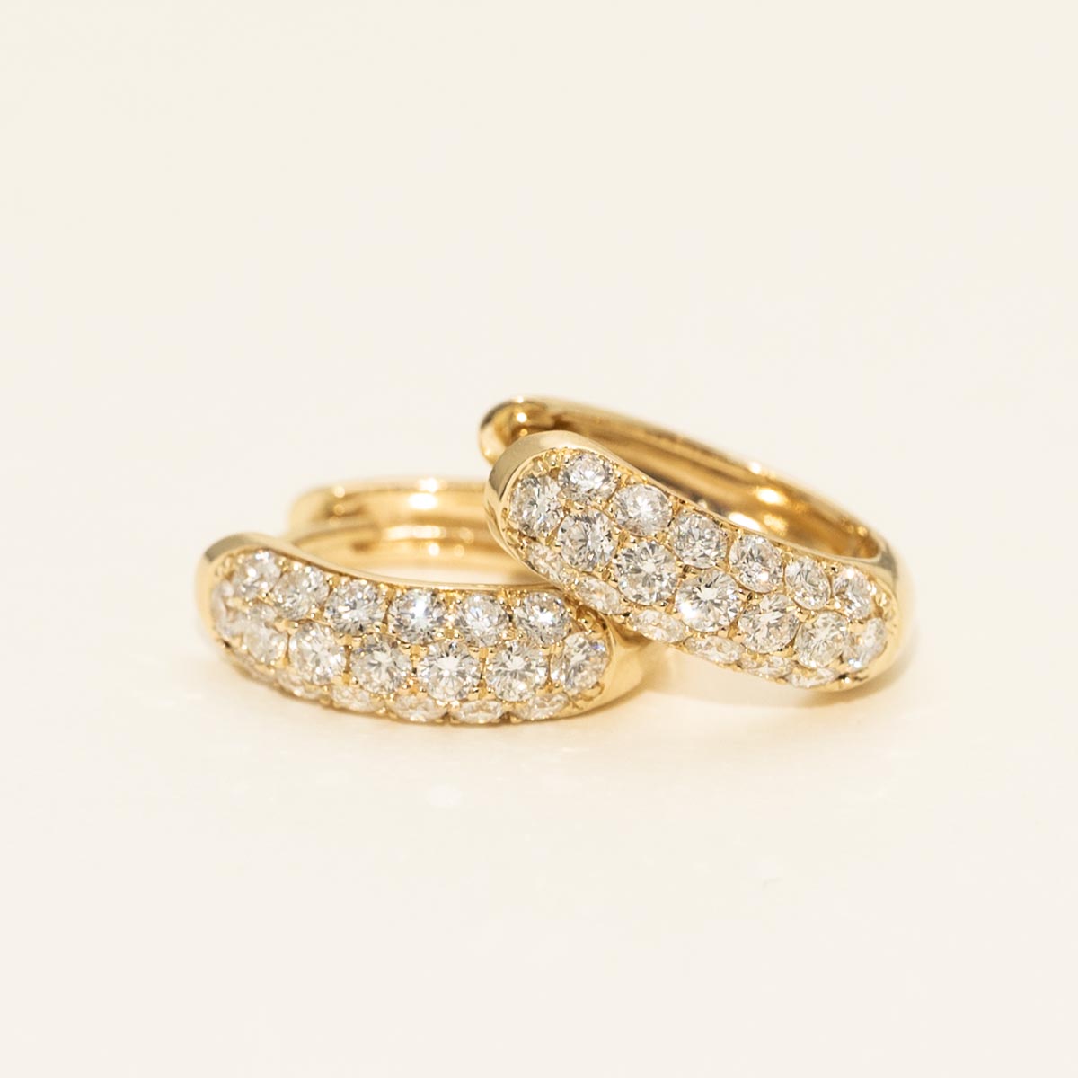 Diamond Hoop Earrings in 14kt Yellow Gold (1ct tw)