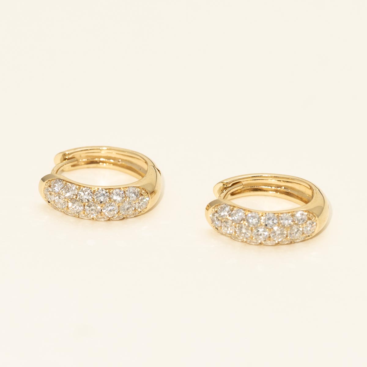 Diamond Hoop Earrings in 14kt Yellow Gold (1ct tw)
