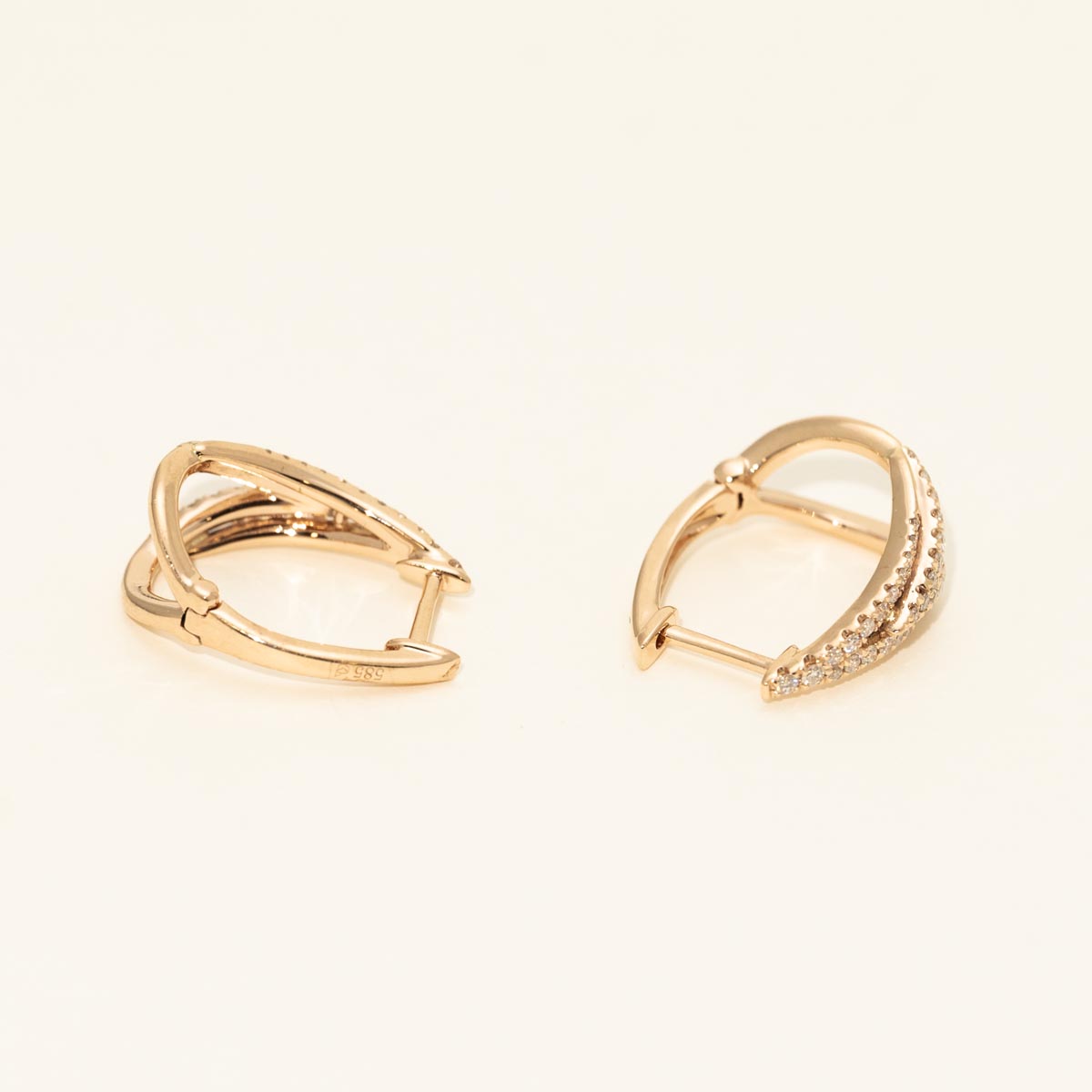 Diamond Split Hoop Earrings in 14kt Rose Gold (1/3ct tw)