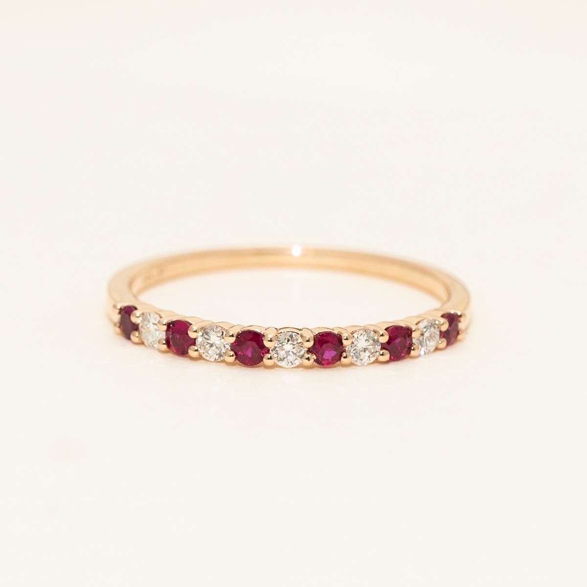 Diamond and Ruby Band in 14kt Rose Gold