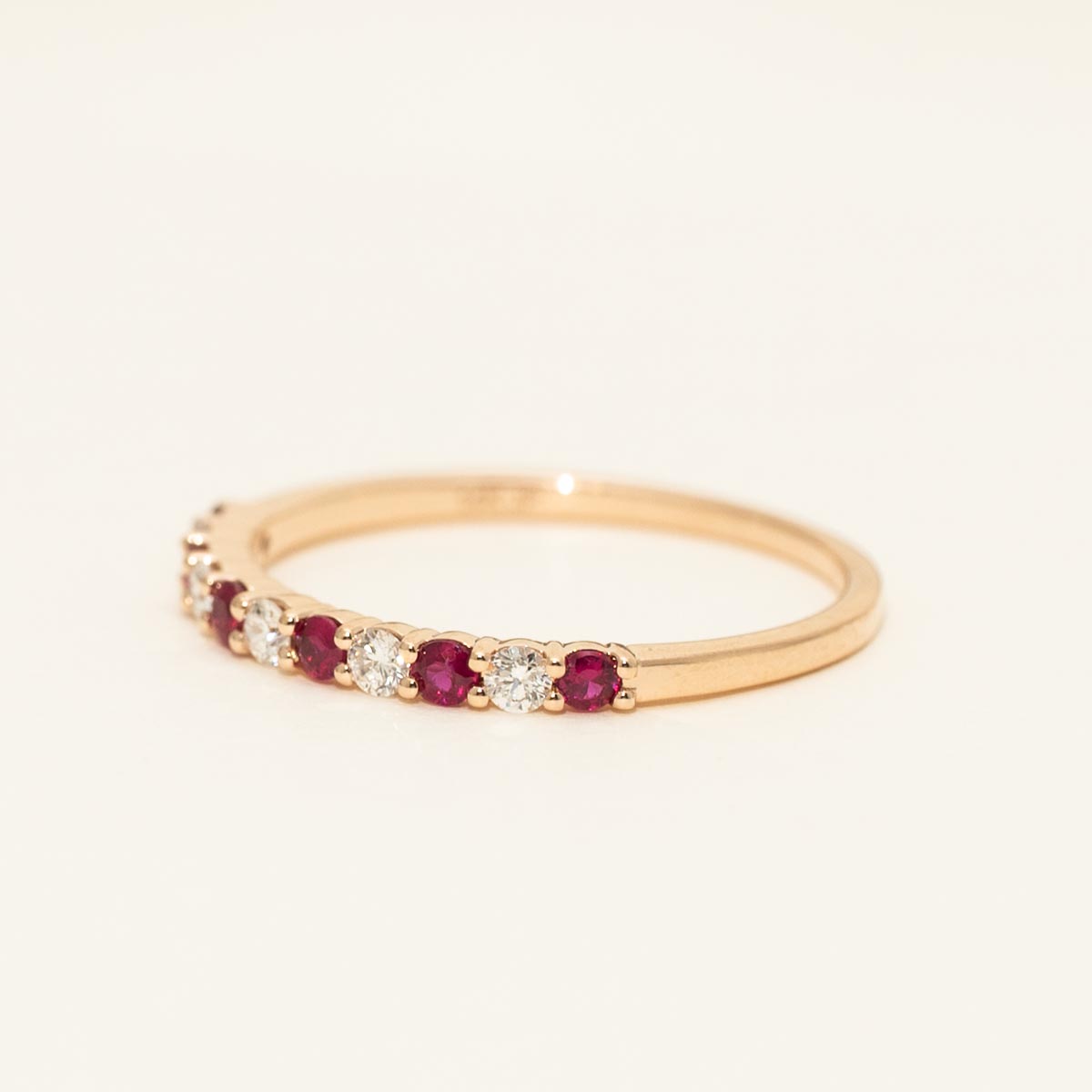 Diamond and Ruby Band in 14kt Rose Gold