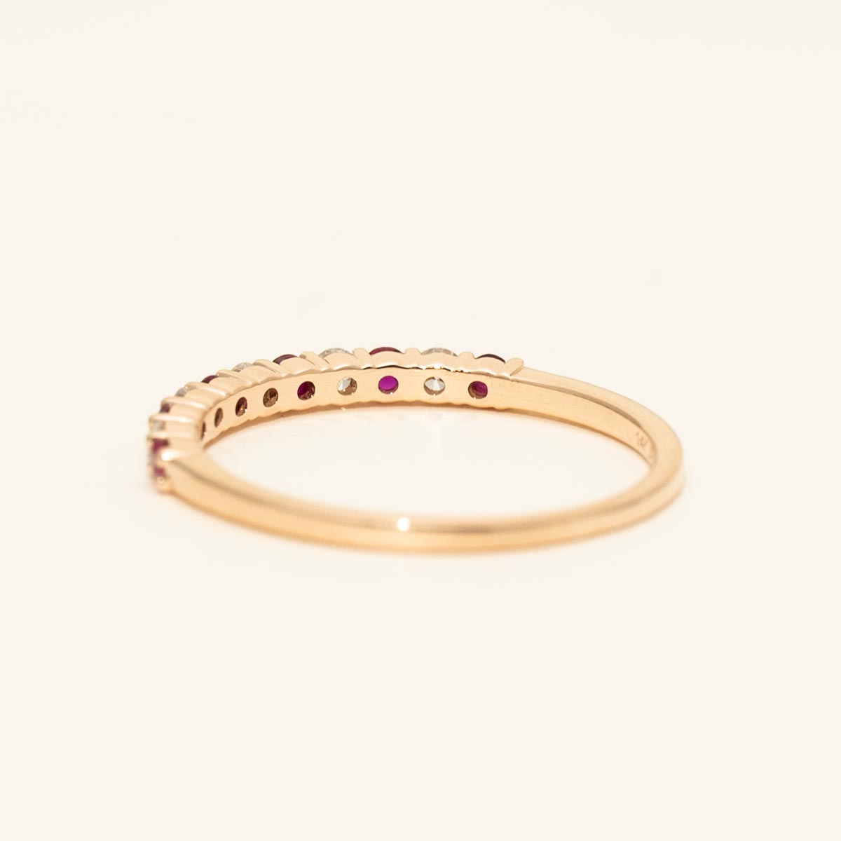 Diamond and Ruby Band in 14kt Rose Gold