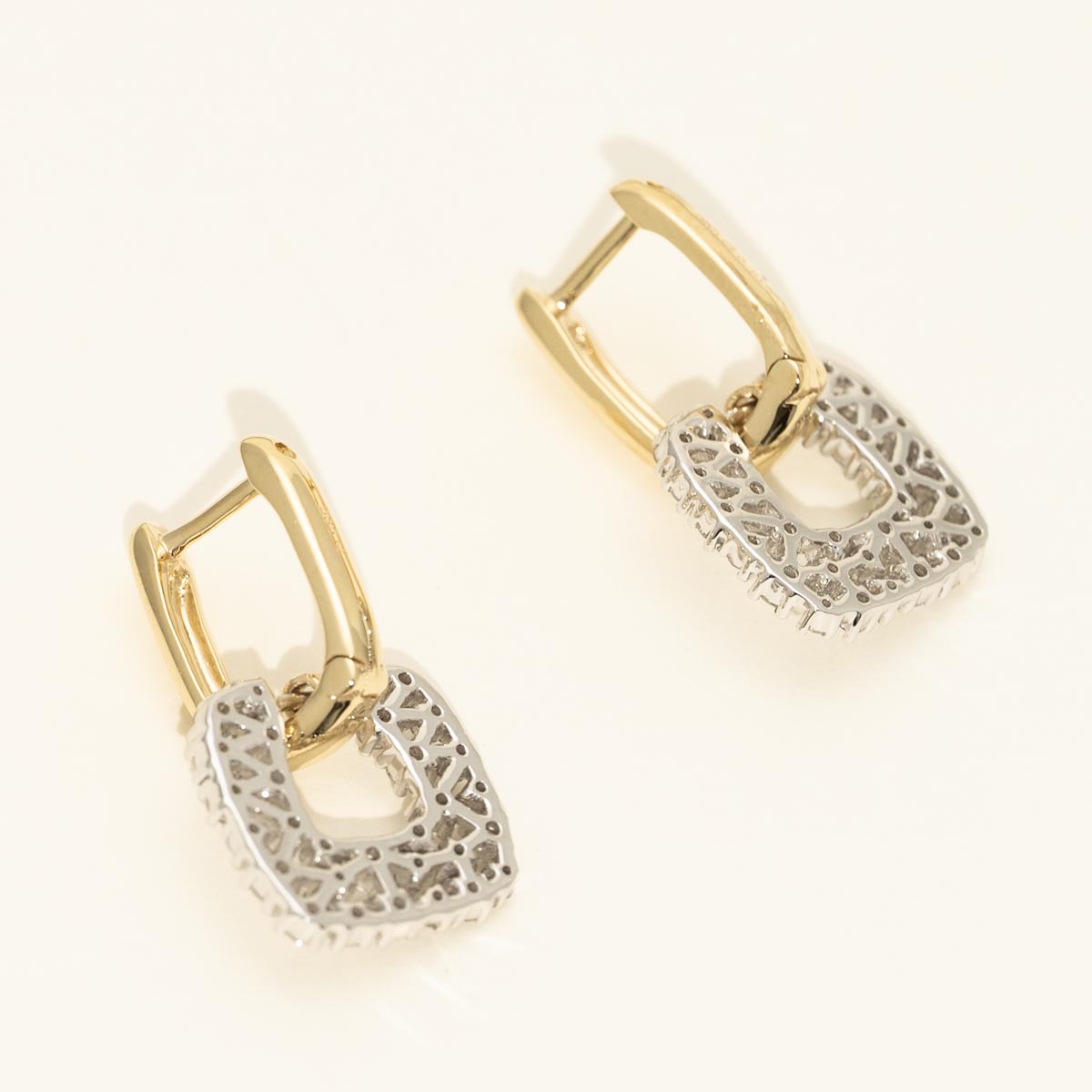 Diamond Fashion Earrings in 14kt Yellow and White Gold (1ct tw)