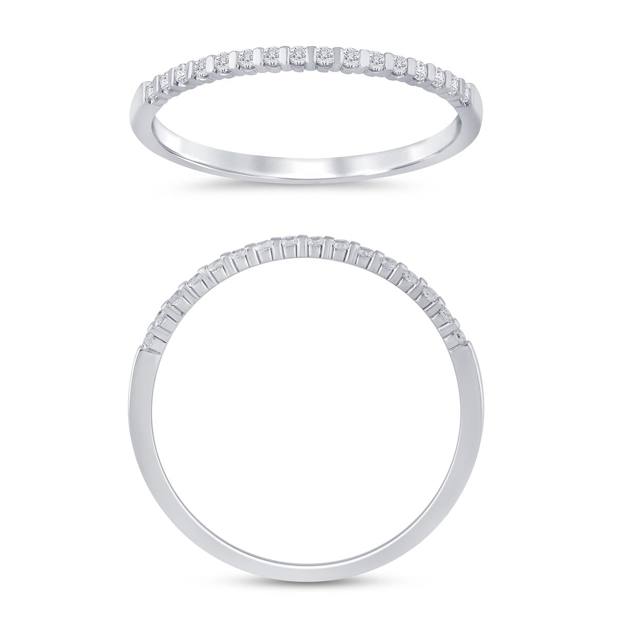 Diamond Bar Set Wedding Band in 14kt White Gold (1/10ct tw)