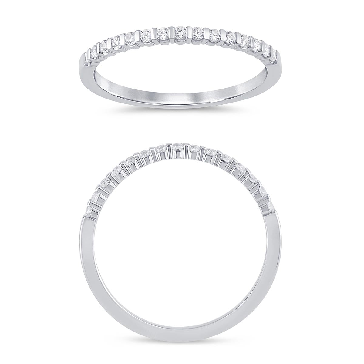 Diamond Bar Set Wedding Band in 14kt White Gold (1/7ct tw)