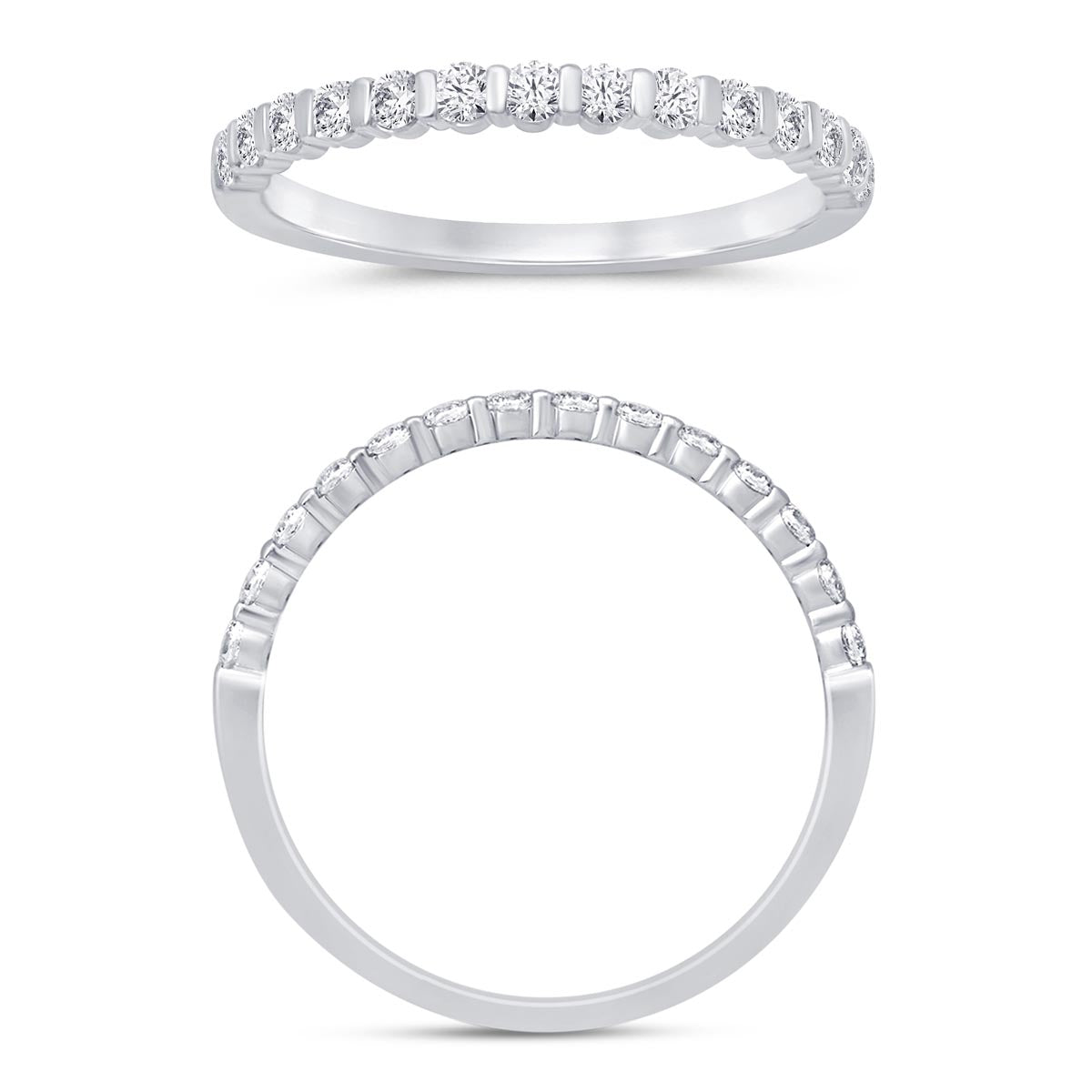 Diamond Bar Set Wedding Band in 14kt White Gold (1/4ct tw)