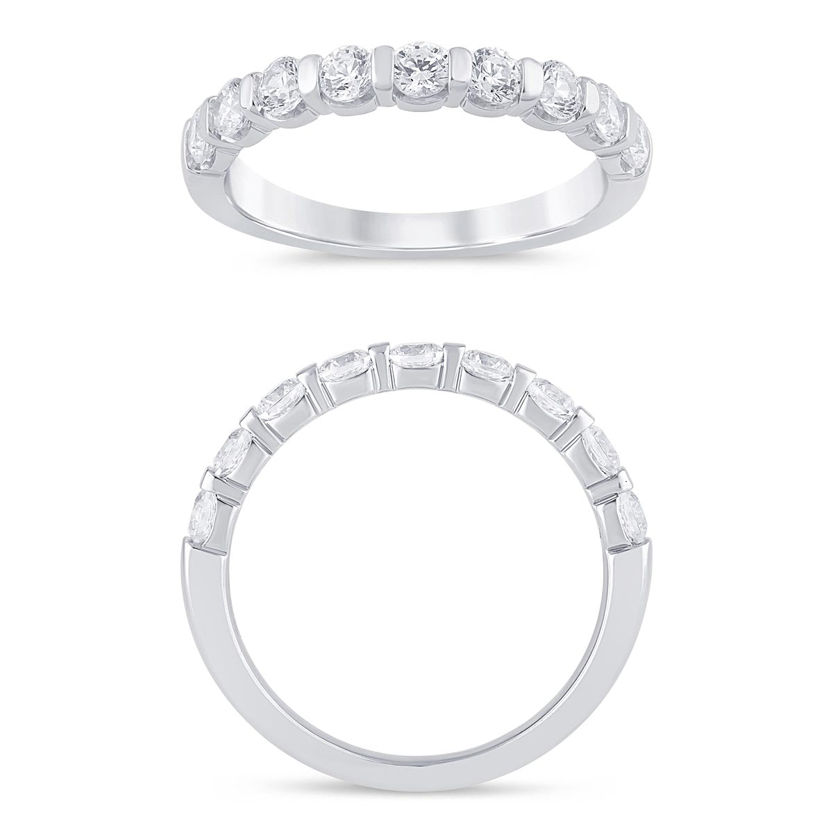 Diamond Bar Set Wedding Band in 14kt White Gold (3/4ct tw)