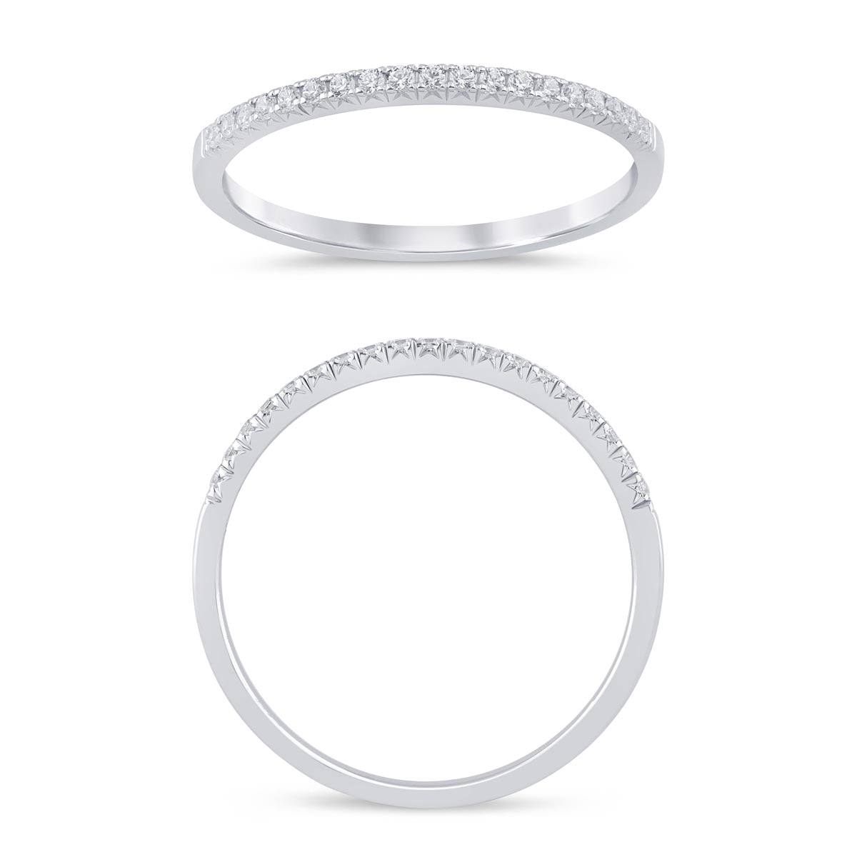 Diamond French Pave Wedding Band in 14kt White Gold (1/10ct tw)