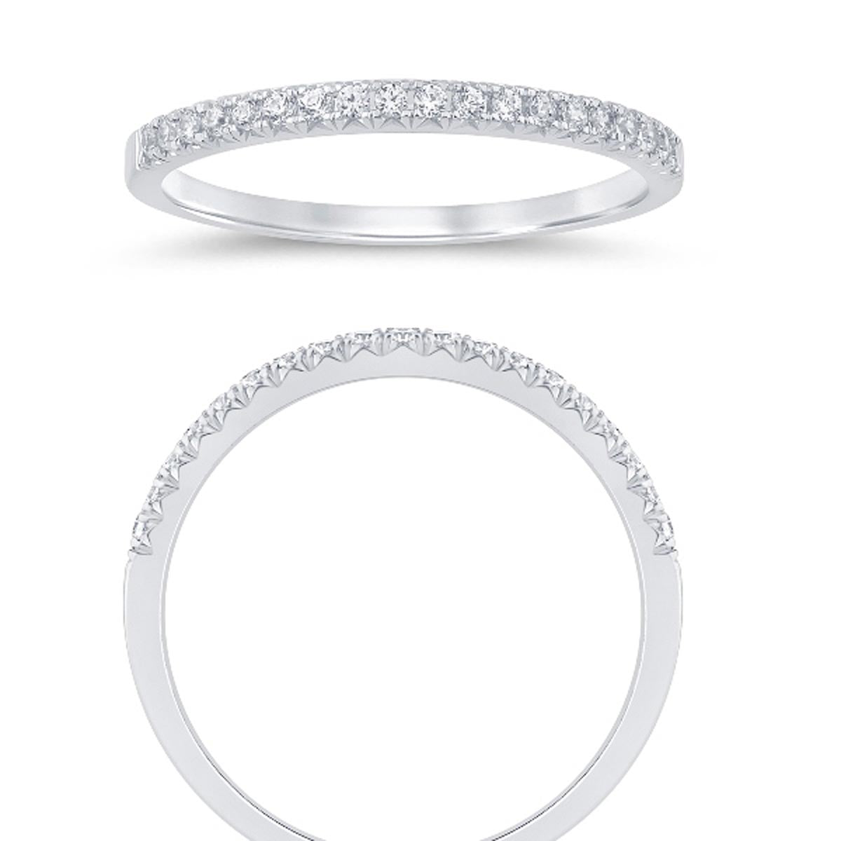 Diamond French Pave Wedding Band in 14kt White Gold (1/7ct tw)