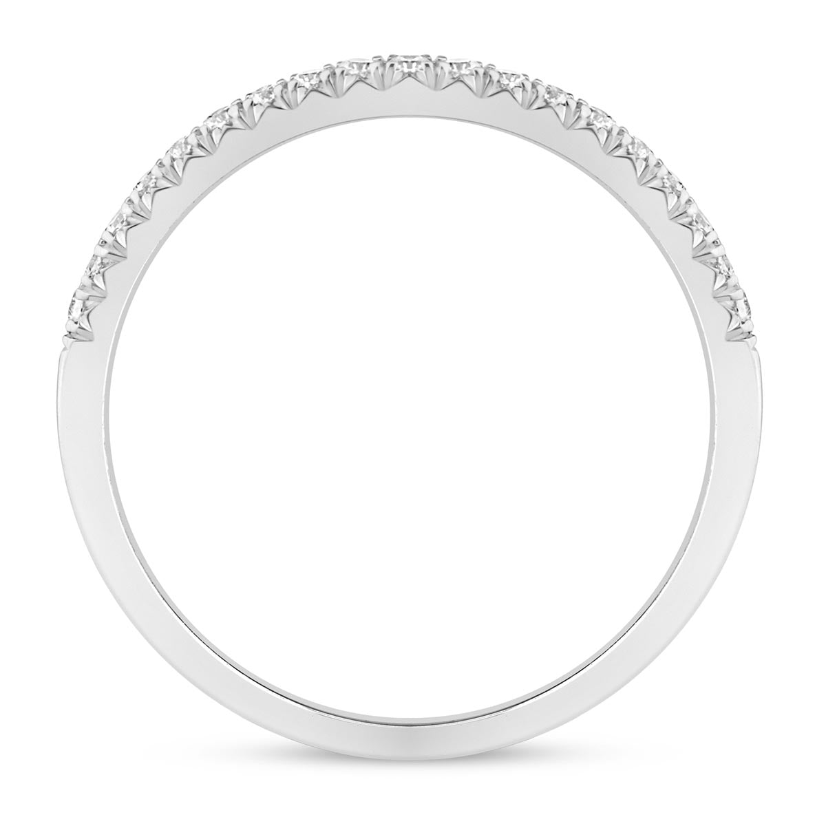 Diamond French Pave Wedding Band in 14kt White Gold (1/7ct tw)