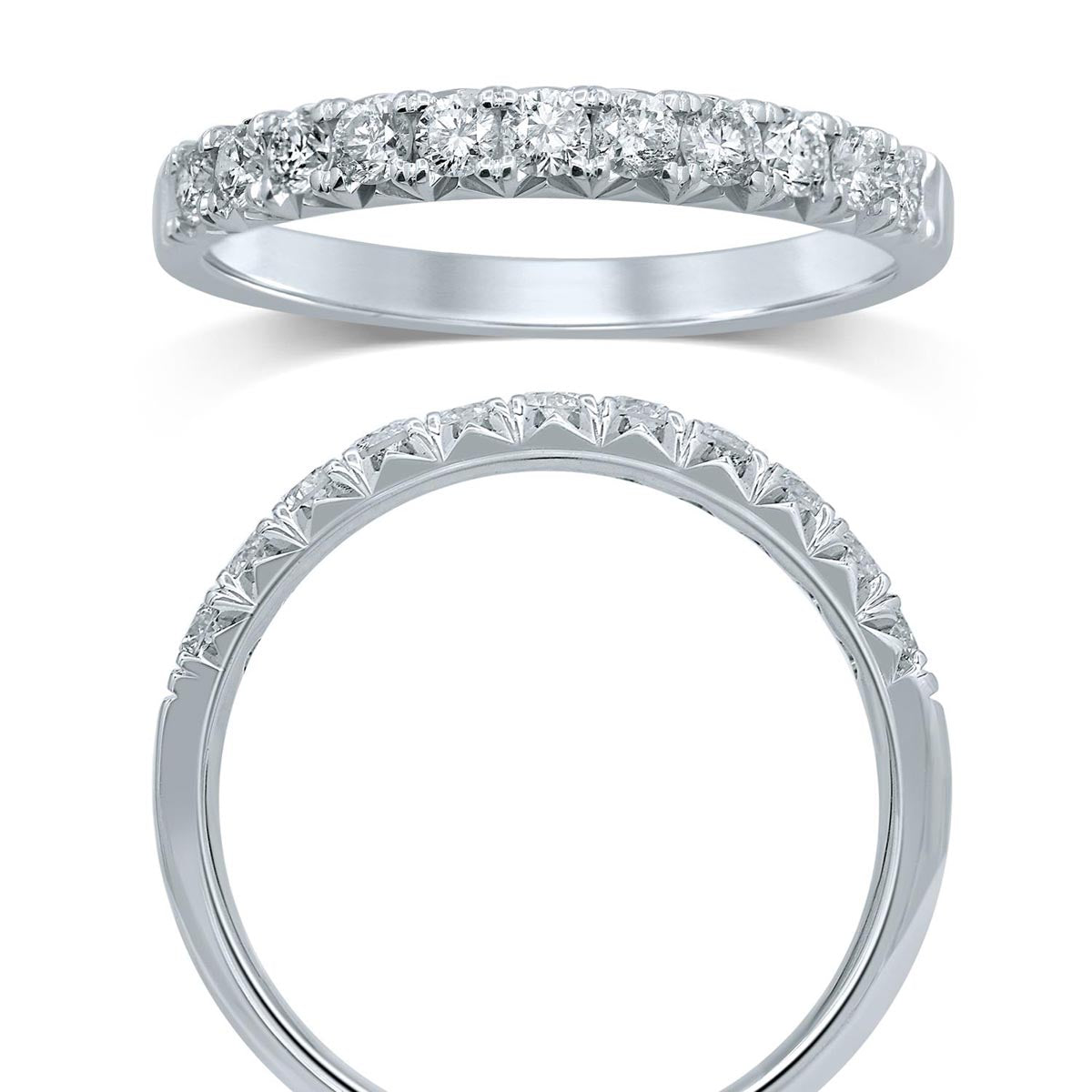 Diamond French Pave Wedding Band in 14kt White Gold (1/2ct tw)