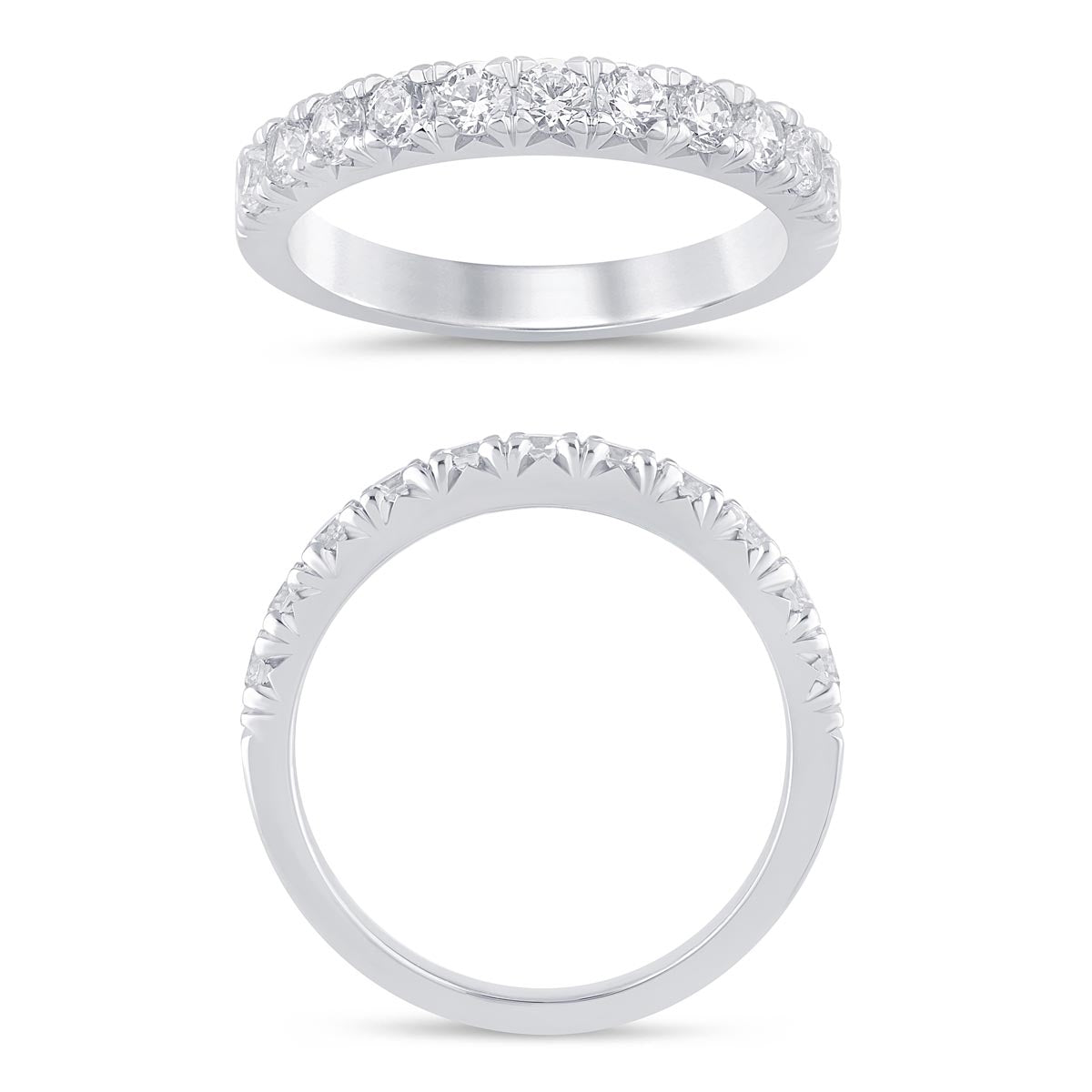 Diamond French Pave Wedding Band in 14kt White Gold (3/4ct tw)