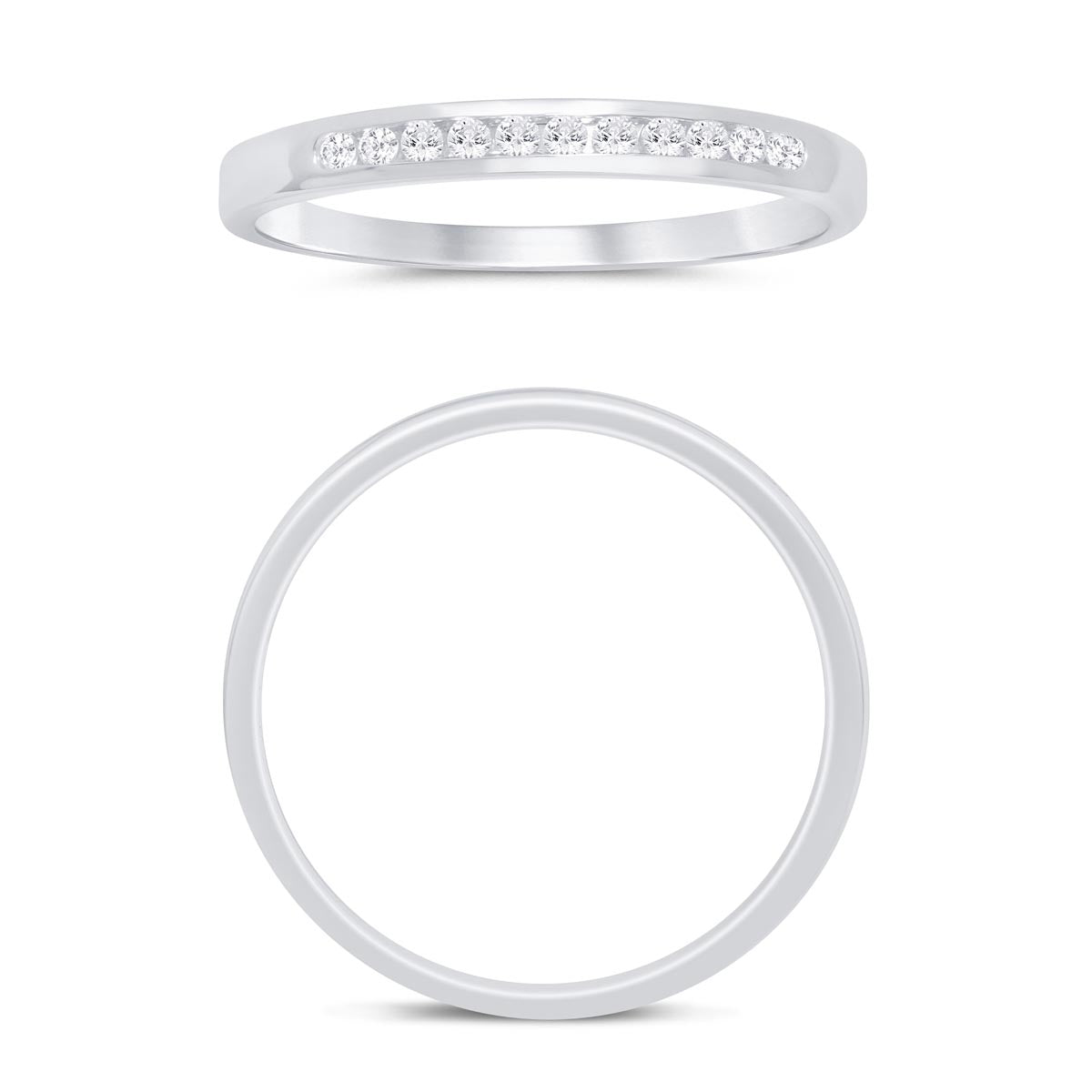 Diamond Channel Band in 14kt White Gold (1/10ct tw)