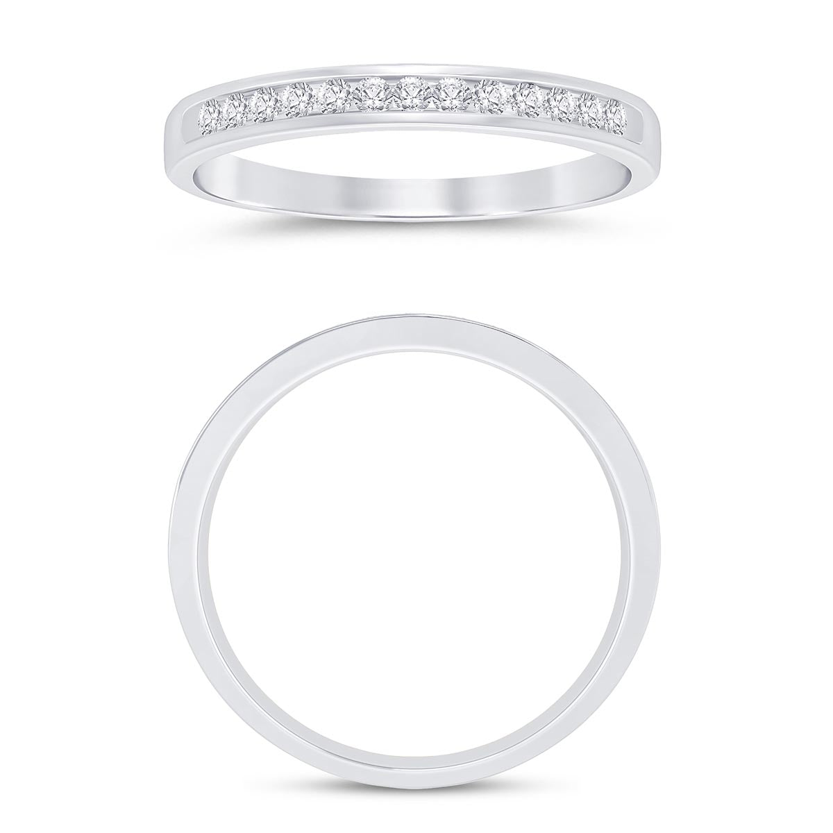 Diamond Channel Band in 14kt White Gold (1/7ct tw)