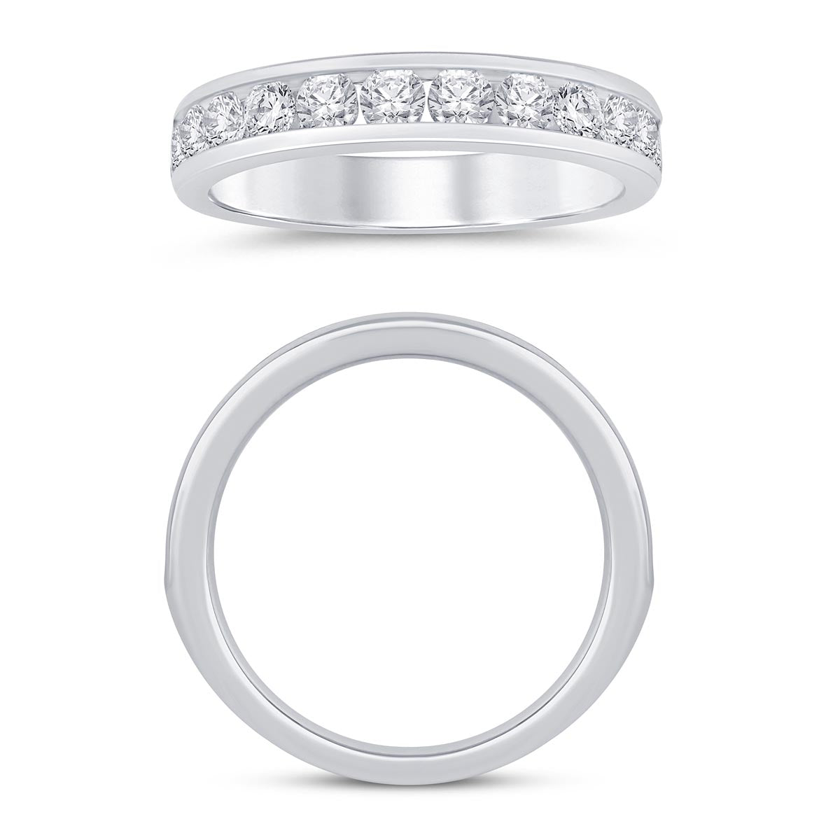 Diamond Channel Band in 14kt White Gold (1ct tw)