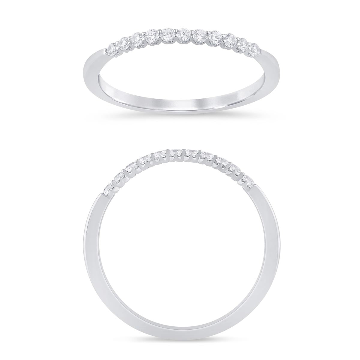 Diamond Crown Set Wedding Band in 14kt White Gold (1/10ct tw)