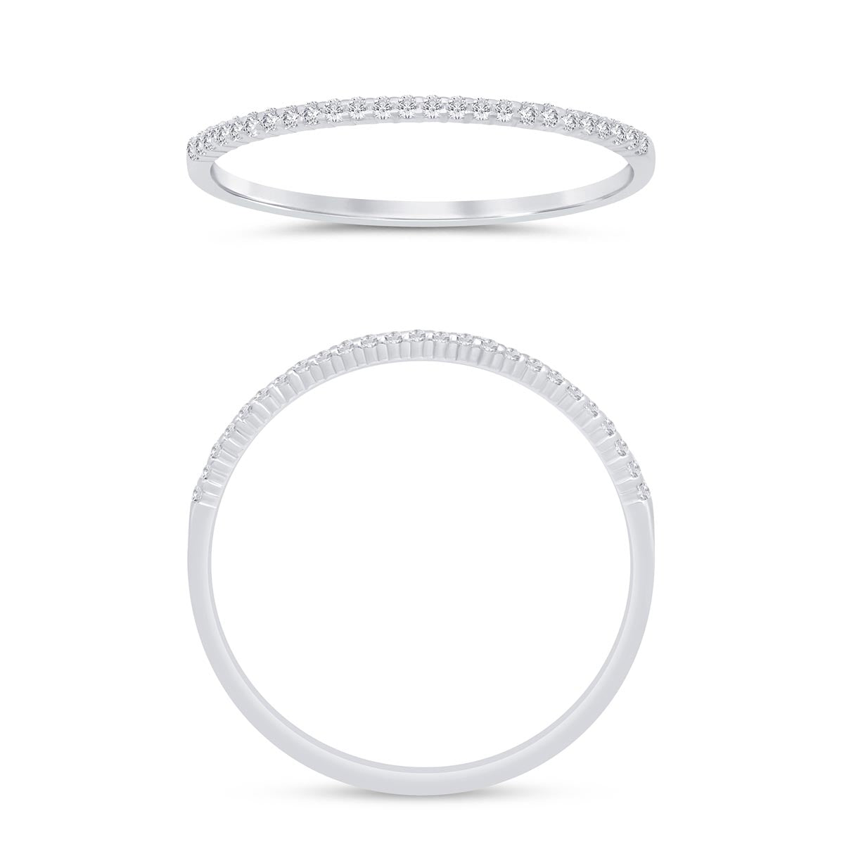 Diamond Crown Set Wedding Band in 14kt White Gold (1/10ct tw)