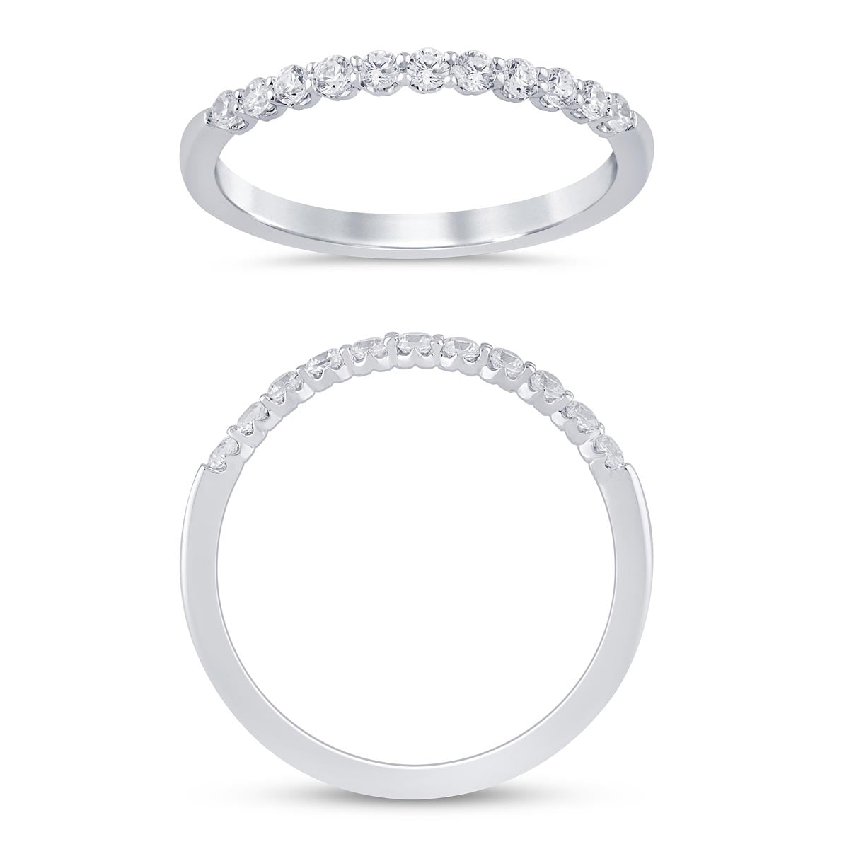 Diamond Crown Set Wedding Band in 14kt White Gold (1/4ct tw)