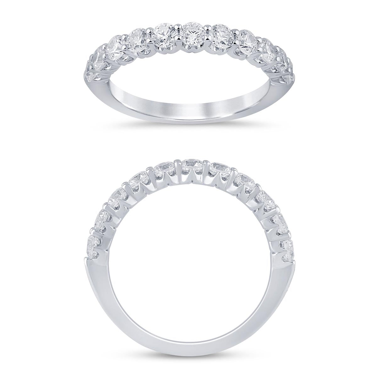 Diamond Crown Set Wedding Band in 14kt White Gold (1ct tw)