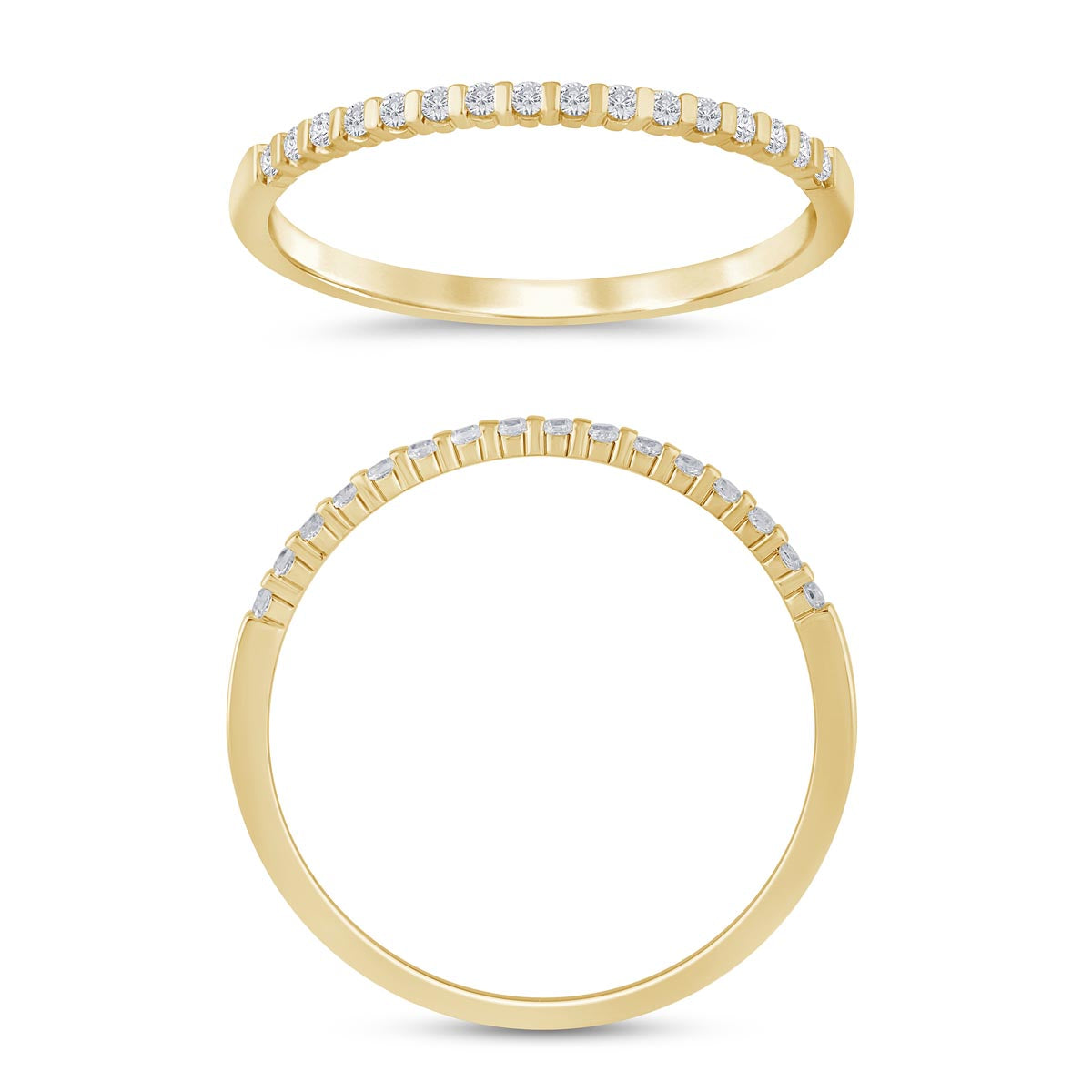 Diamond Bar Set Wedding Band in 14kt Yellow Gold (1/10ct tw)