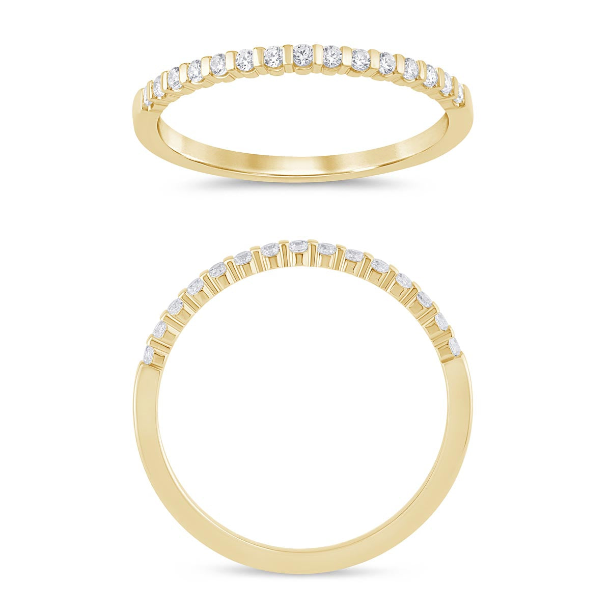 Diamond Bar Set Wedding Band in 14kt Yellow Gold (1/7ct tw)