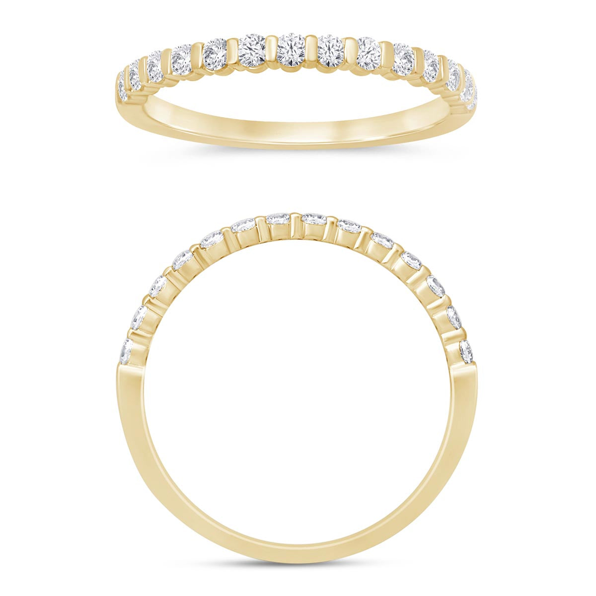 Diamond Bar Set Wedding Band in 14kt Yellow Gold (1/4ct tw)