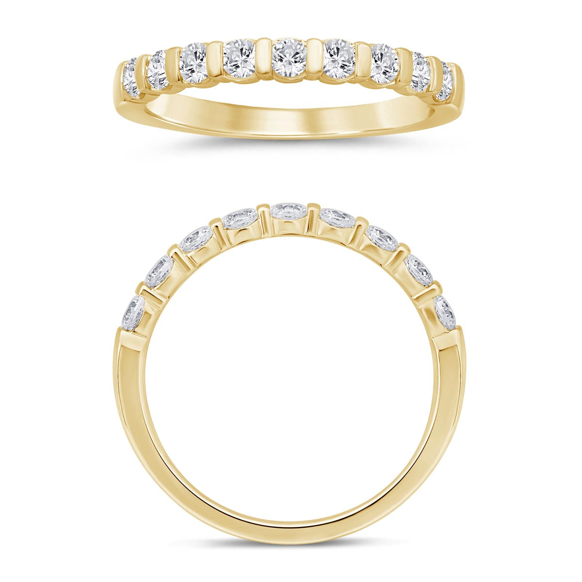 Diamond Bar Set Wedding Band in 14kt Yellow Gold (1/2ct tw)