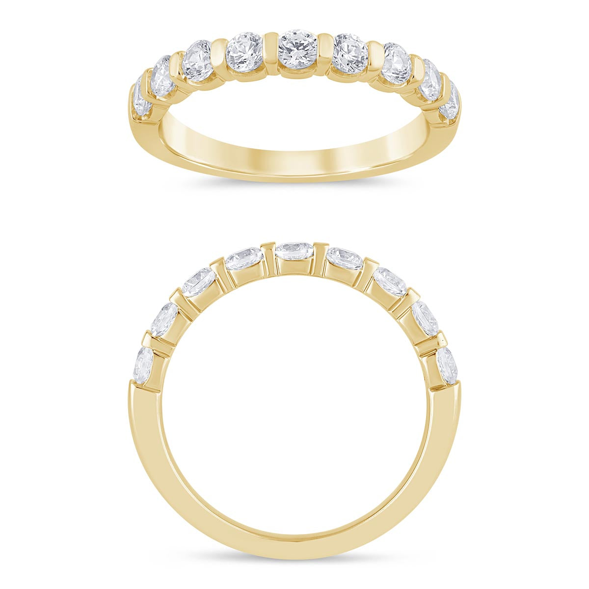 Diamond Bar Set Wedding Band in 14kt Yellow Gold (3/4ct tw)