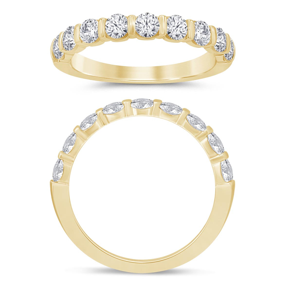 Diamond Bar Set Wedding Band in 14kt Yellow Gold (1ct tw)