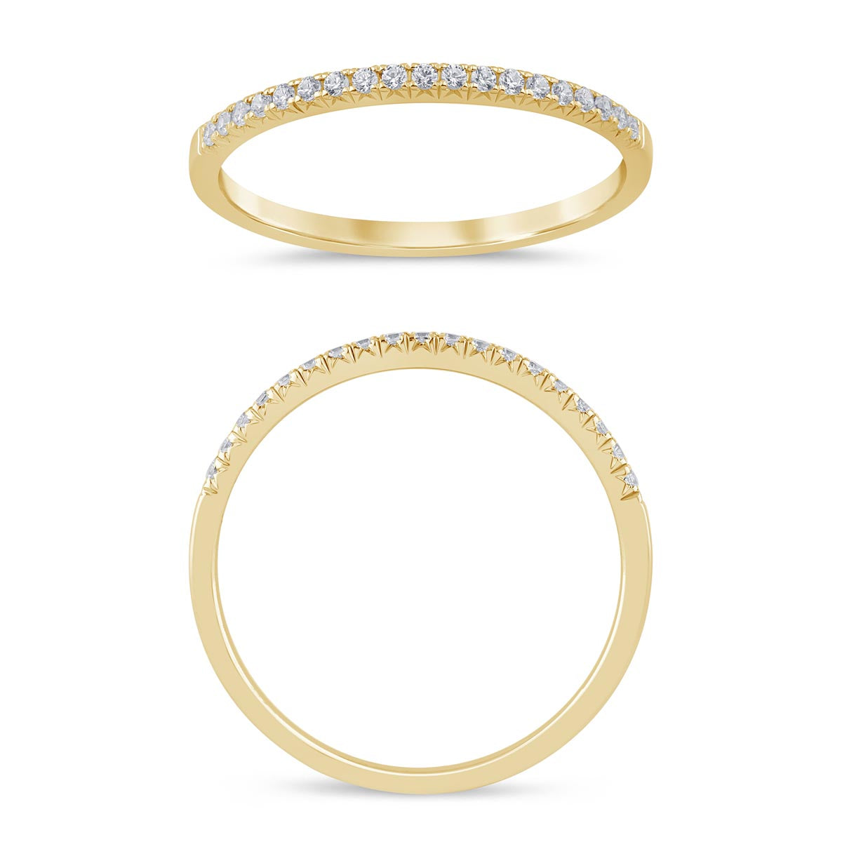 Diamond French Pave Wedding Band in 14kt Yellow Gold (1/10ct tw)